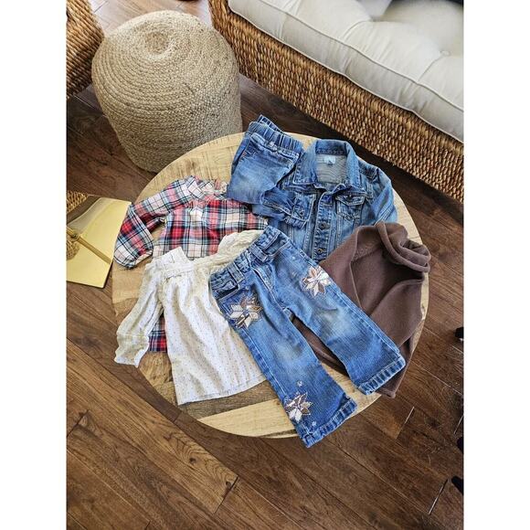 GAP Other - Gap Baby 18-24 Months Girls Denim Jean & Shirt Lot Bohemian Preppy Floral
